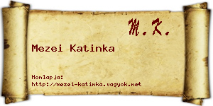 Mezei Katinka névjegykártya